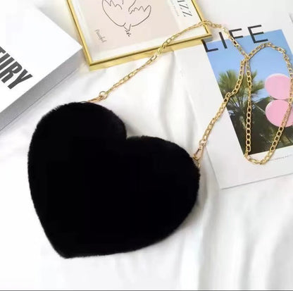 Plush Heart Shoulder Bag or Coin Purse