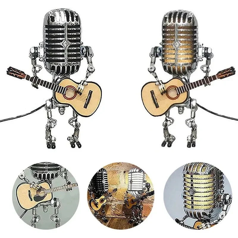 Vintage Microphone Guitar Lamp