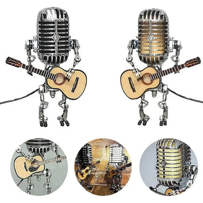 Vintage Microphone Guitar Lamp