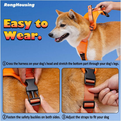 Dog Harness & Retractable Leash. All-in-One Anti-Twist Set.