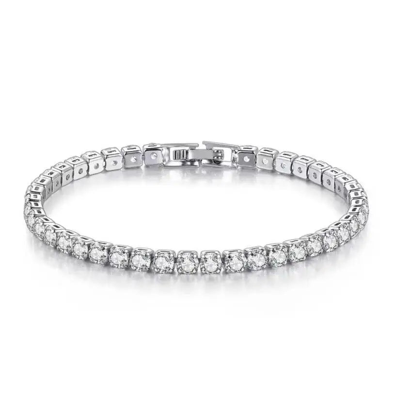 Moissanite Tennis Bracelet (Silver Plated)