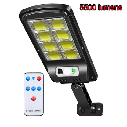 7000 Lumens Super Bright Solar Powered Outdoor Waterproof LED Street Lamp with Motion Sensor