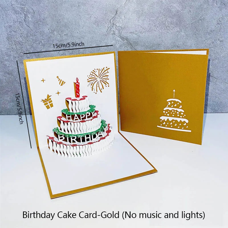 3D Pop Up Birthday Greeting Card With Music & LED