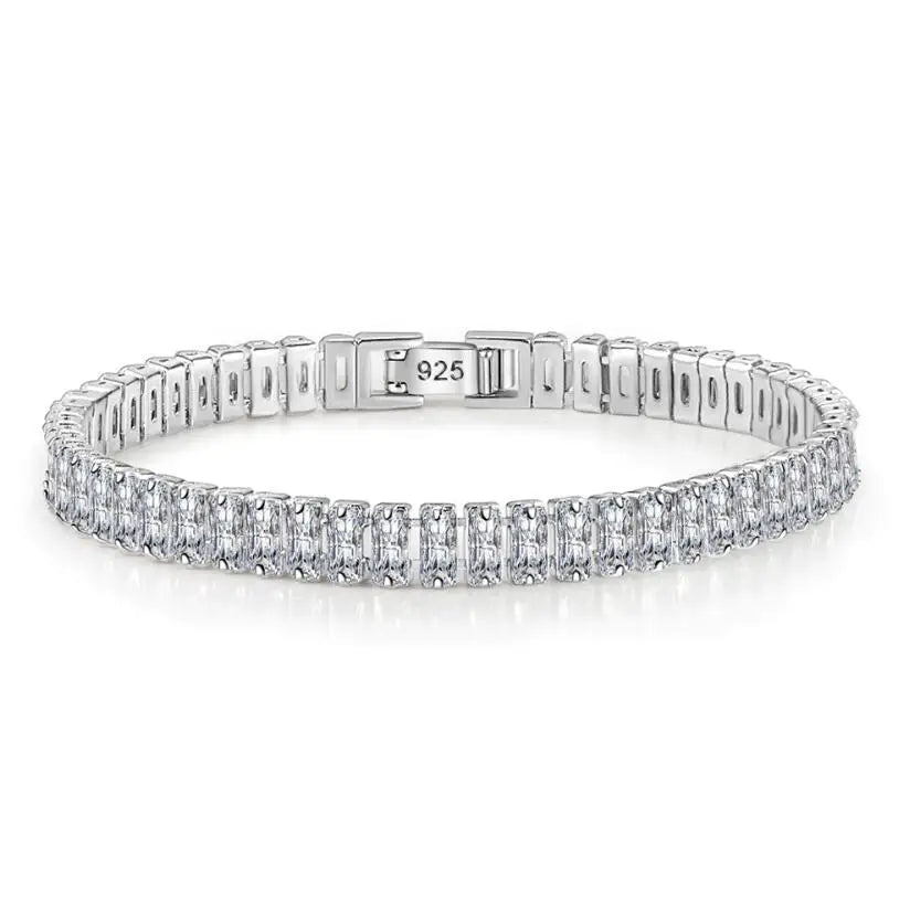 Moissanite Tennis Bracelet (Silver Plated)