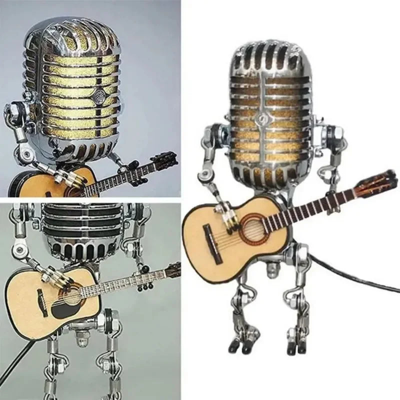 Vintage Microphone Guitar Lamp