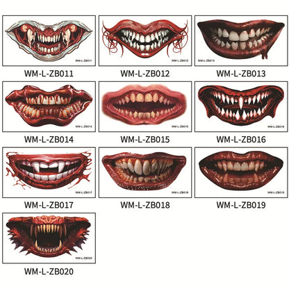 Cosplay Mouth Art 5 Pcs/set "Water Applying" Temporary Tat