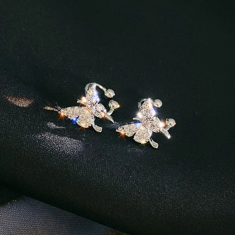 Silver Plated Leaf Or Butterfly Clip Earrings