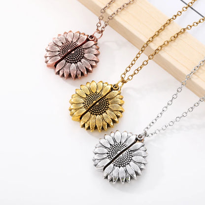 You are My Sunshine Sunflower Necklace