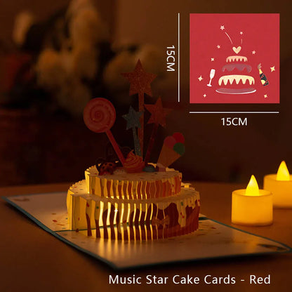 3D Pop Up Birthday Greeting Card With Music & LED