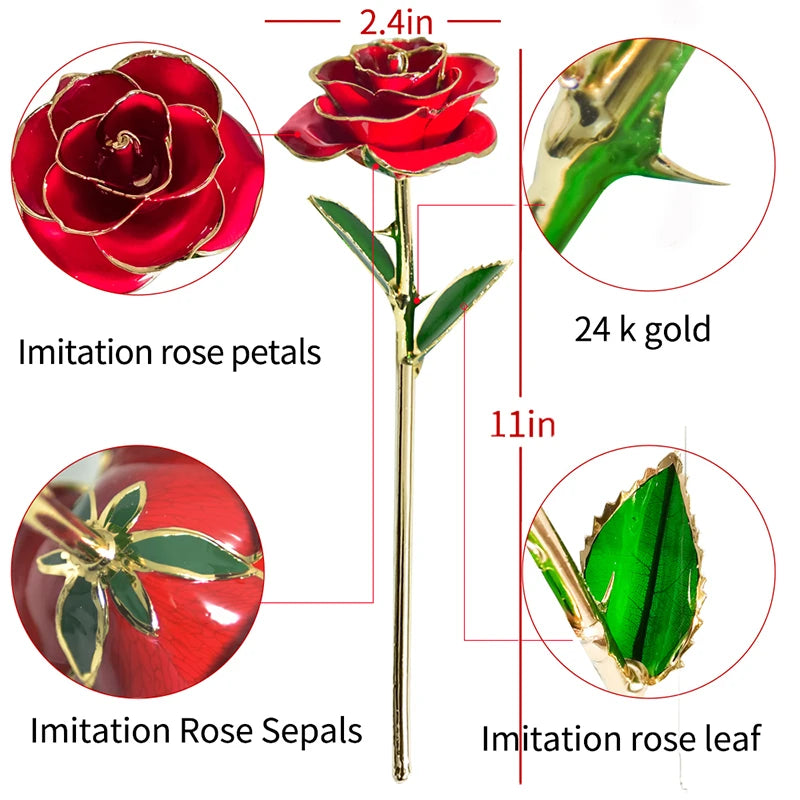 24k Gold Dipped Rose with Stand