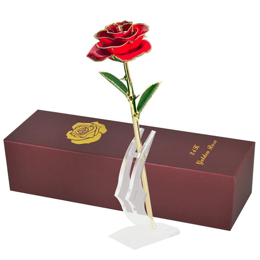 24k Gold Dipped Rose with Stand