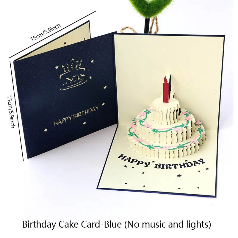 3D Pop Up Birthday Greeting Card With Music & LED