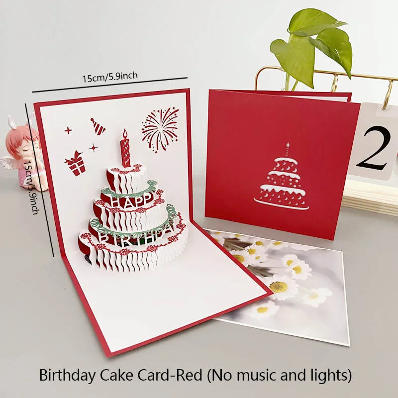 3D Pop Up Birthday Greeting Card With Music & LED