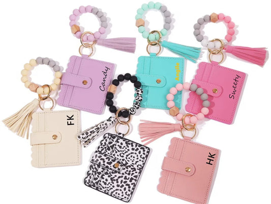 Keychain Wallet & Keyring with Bangle Bracelet