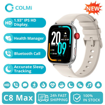 COLMI C8 Smart Watch - 1.93" Display & Bluetooth calling.