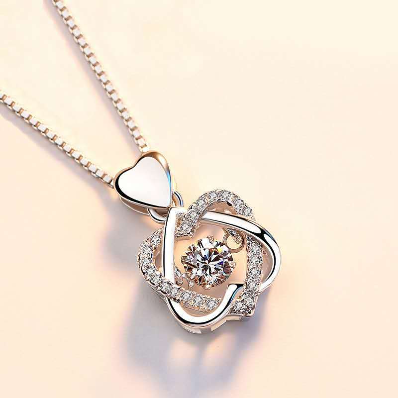 Beating Heart Cubic Zircon Pendant Necklace