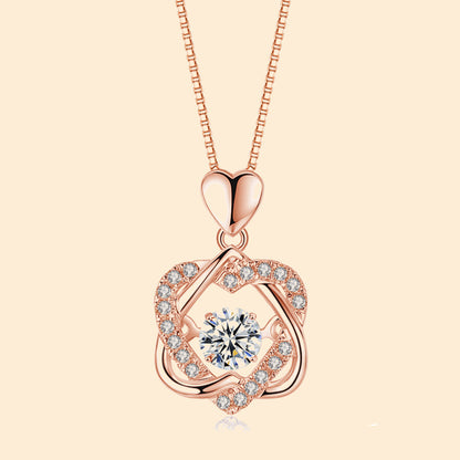 Beating Heart Cubic Zircon Pendant Necklace