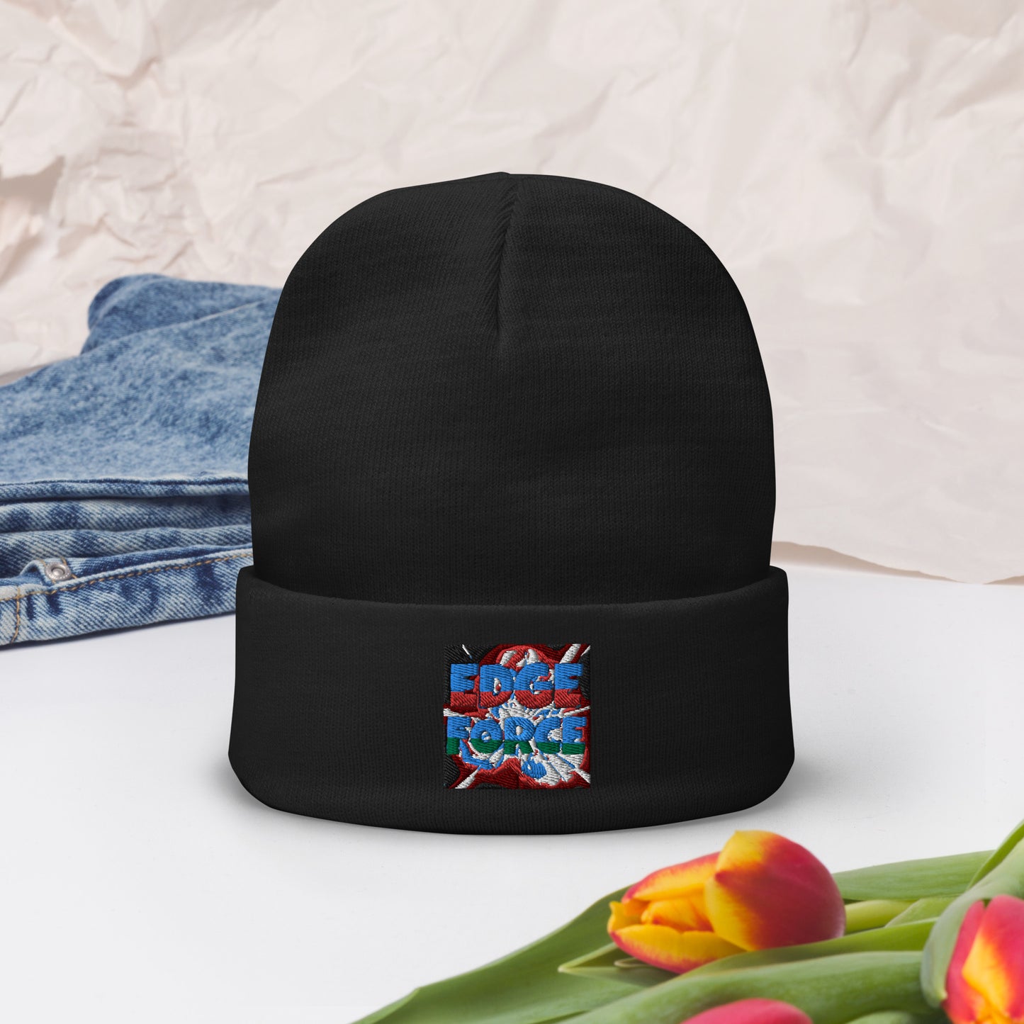 EdgeForce Embroidered Beanie - Red White & Blue