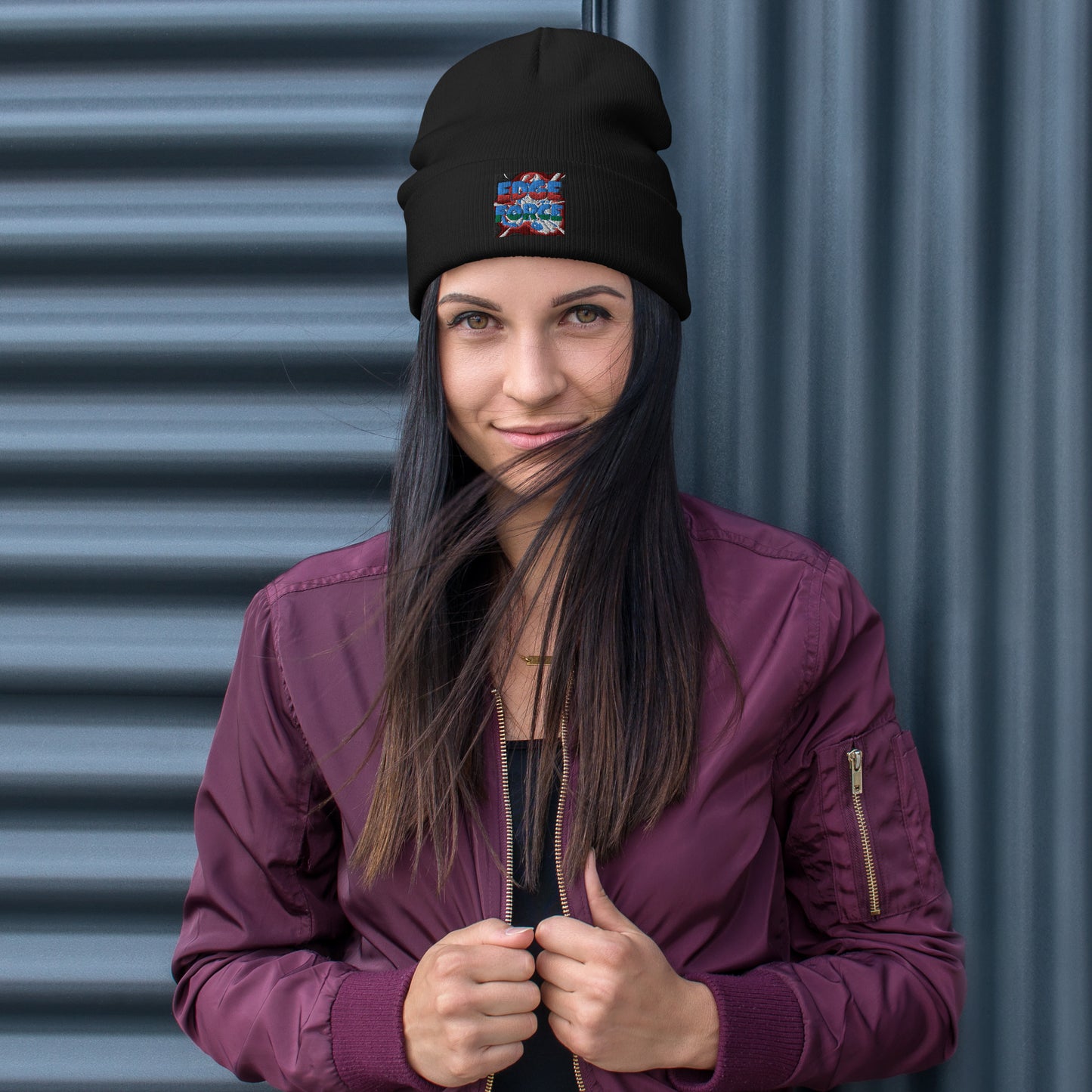 EdgeForce Embroidered Beanie - Red White & Blue