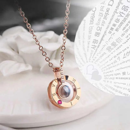 100 Language “I Love You” Projection Necklace