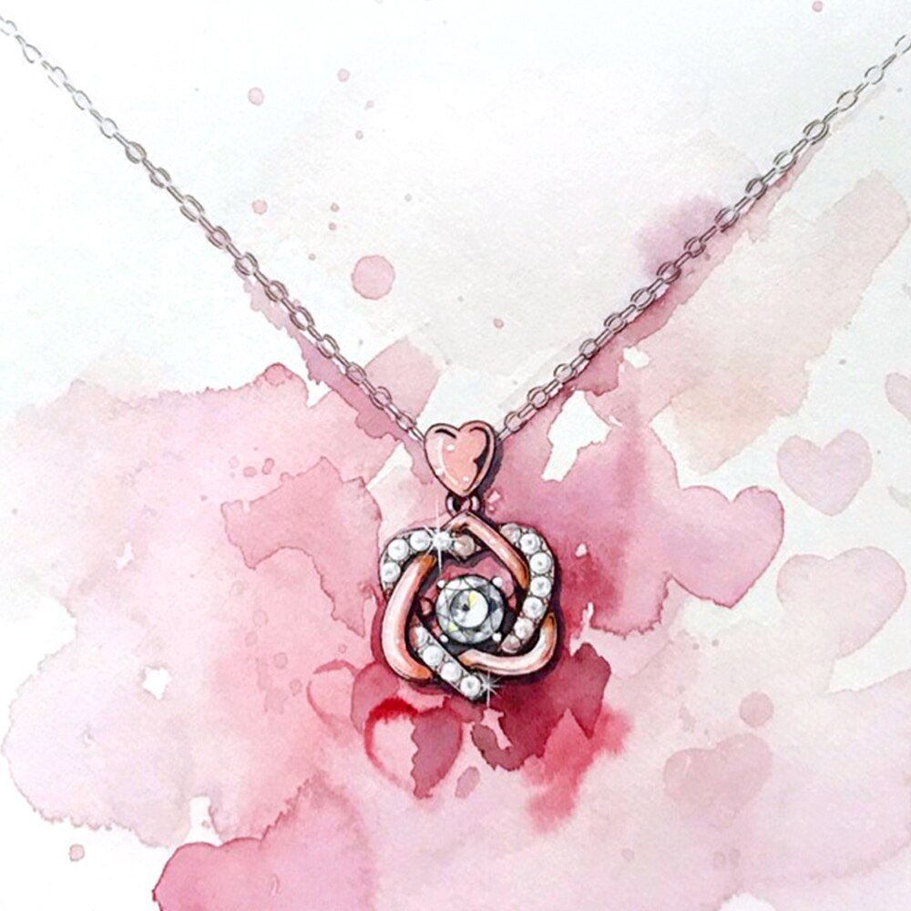 Beating Heart Cubic Zircon Pendant Necklace