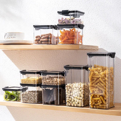 Storage Containers. Clear Kitchen Storage Organization.