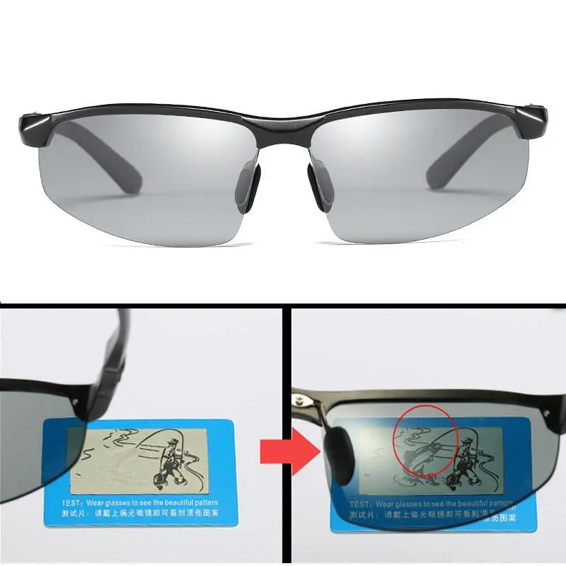 Classic Fishing Photochromic Sunglasses Men Polarized Chameleon Glasses Male Sun Glasses Day Night Vision Driving Eyewear Gafas