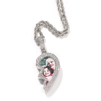 Broken Heart Iced Out Memories - Magnetic Necklace