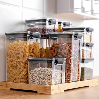 Storage Containers. Clear Kitchen Storage Organization.