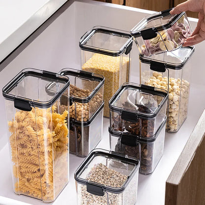 Storage Containers. Clear Kitchen Storage Organization.