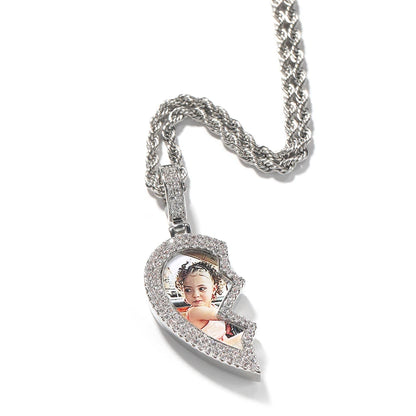 Broken Heart Iced Out Memories - Magnetic Necklace