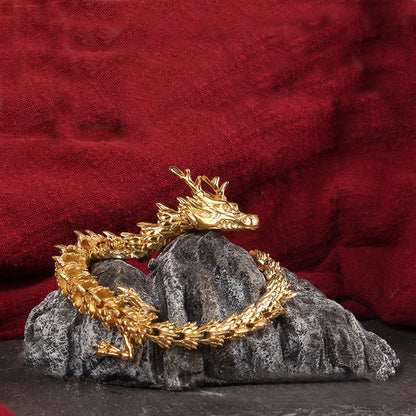 23cm Brass Dragon W Moveable Body