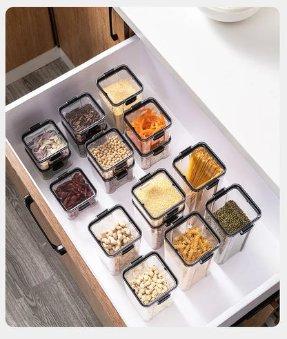 Storage Containers. Clear Kitchen Storage Organization.