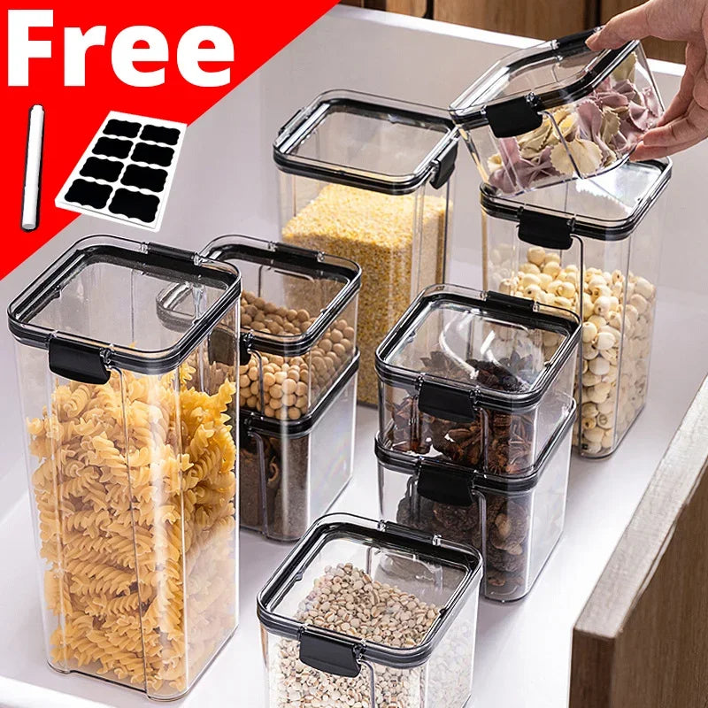 Storage Containers. Clear Kitchen Storage Organization.