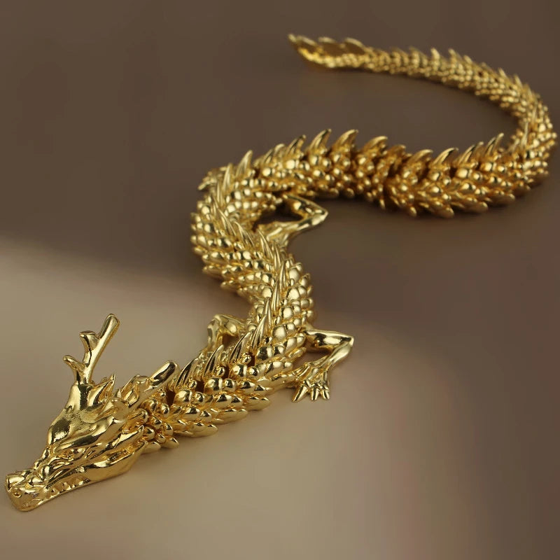 23cm Brass Dragon W Moveable Body