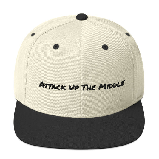 Attack up The Middle Snap Back Hat (Cream/Black)